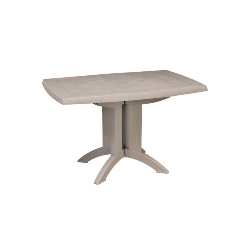 Grosfillex - Table de Jardin pliante en résine vega 118 x 77 cm Lin Gris