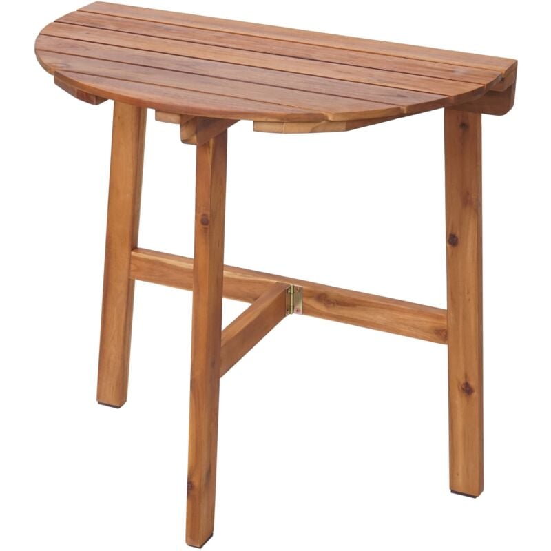 Table pliante HHG 576, table de jardin balcon, In-/Outdoor pliable bois acacia certifié mvg 71x70x34cm