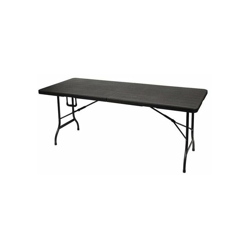 Table pliante - imitation bois - 180 x 75 x 74 cm