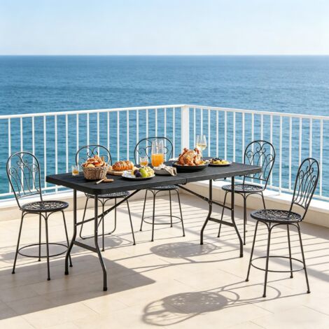 Table pliante multifonction portable, noir, 180x74x70 cm