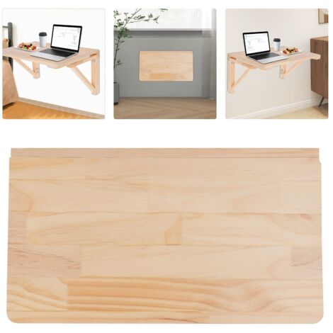 Table pliante murale 60 cm x 40 cm, bureau mural, table de travail pliante, idéale pour la maison, la salle à manger, la buanderie et la cuisine.