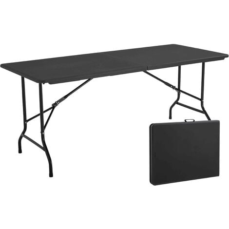 Table pliante noire 180cm 8 places PEHD - Noir