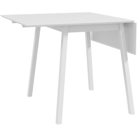 Table pliante pour 2-4 personnes, table de cuisine en bois blanc, 110 x 86 x 75 cm, idéale pour petits espaces