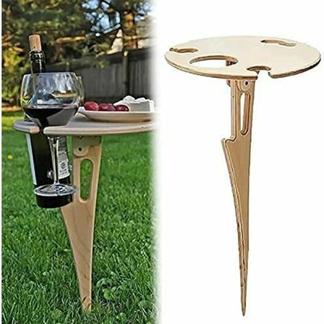 Table Pliante Pour L'Extérieur, En Bois, Table De Pique-Nique, Mini Table Pliante, Table À Vin Pour Jardin, Extérieur, Camping, Pique-Nique, Plage