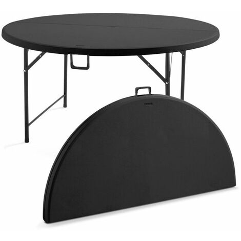 Table pliante ronde 8 personnes noire