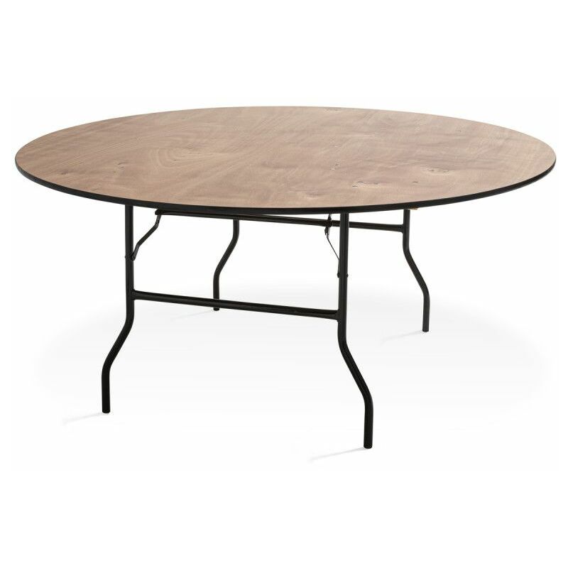 Table pliante ronde en bois 10 places 170cm buffet traiteur - 170cm x 76cm