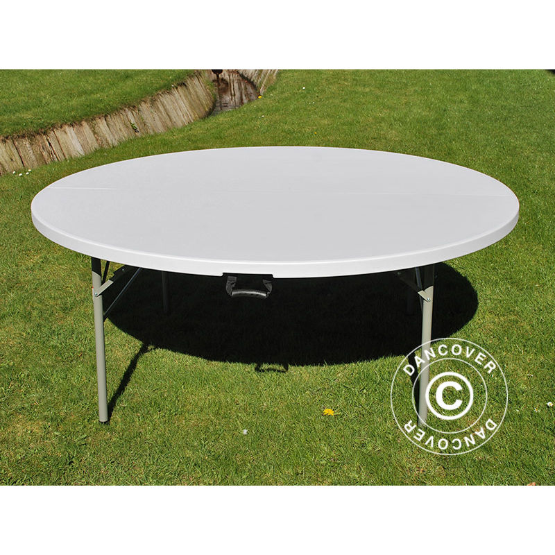Dancover - Table pliante ronde pro Ø183cm, Gris clair (1 pcs) - Gris/Gris clair