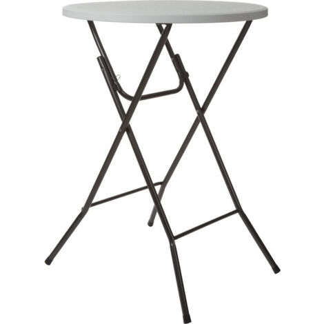 Table pliante ronde / table bistro Perel - 80 x 110 cm (ø x H) - Blanc