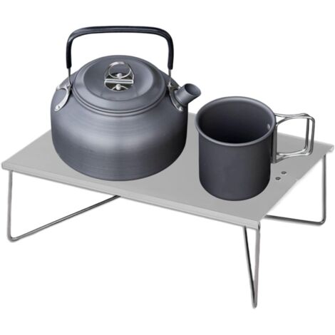 Table pliante stable - Meuble d'extérieur en aluminium - Table de camping -