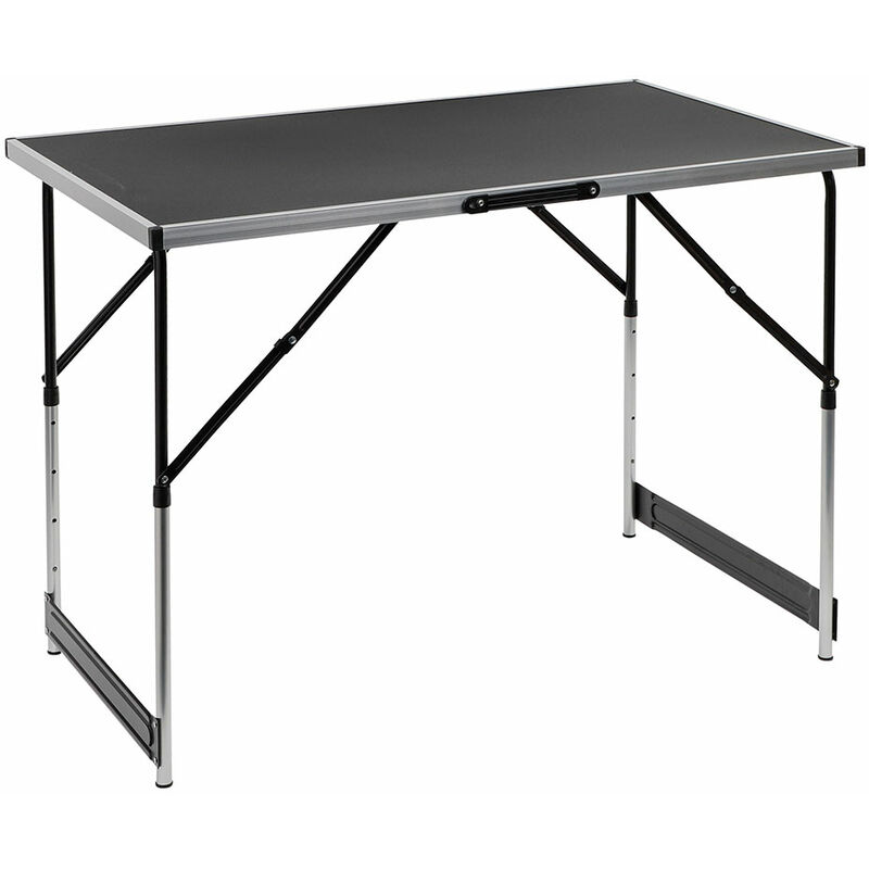 Etc-shop - Table pliante universelle de camping de garden-party en aluminium réglable en hauteur étagère mdf pliable l 100 cm