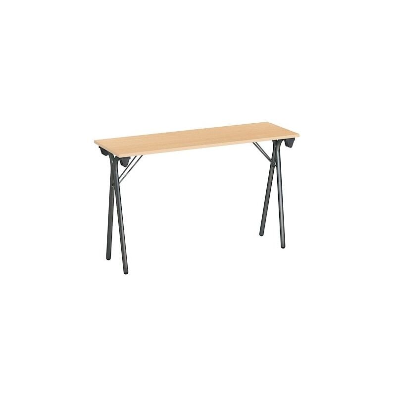 Sans Marque - Table pliante de formation 120 x 40 cm plateau hêtre- pied noir