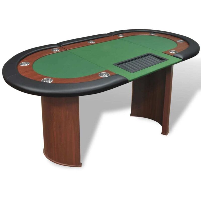 Vidaxl - Table de poker pour 10 joueurs avec espace de croupier Vert