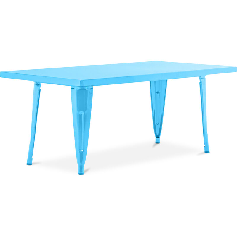 Table rectangulaire pour enfants - Design industriel - 120cm - Stylix Turquoise
