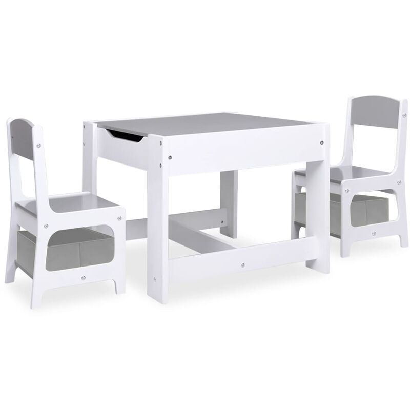 Table pour enfants avec 2 chaises Blanc MDF vidaXL - Blanc