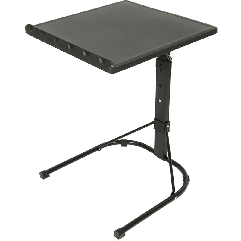 Table pour ordinateur à roulettes, Table d'appoint pliable pour ordinateur portable pour lit, canapé, extérieur - Noir