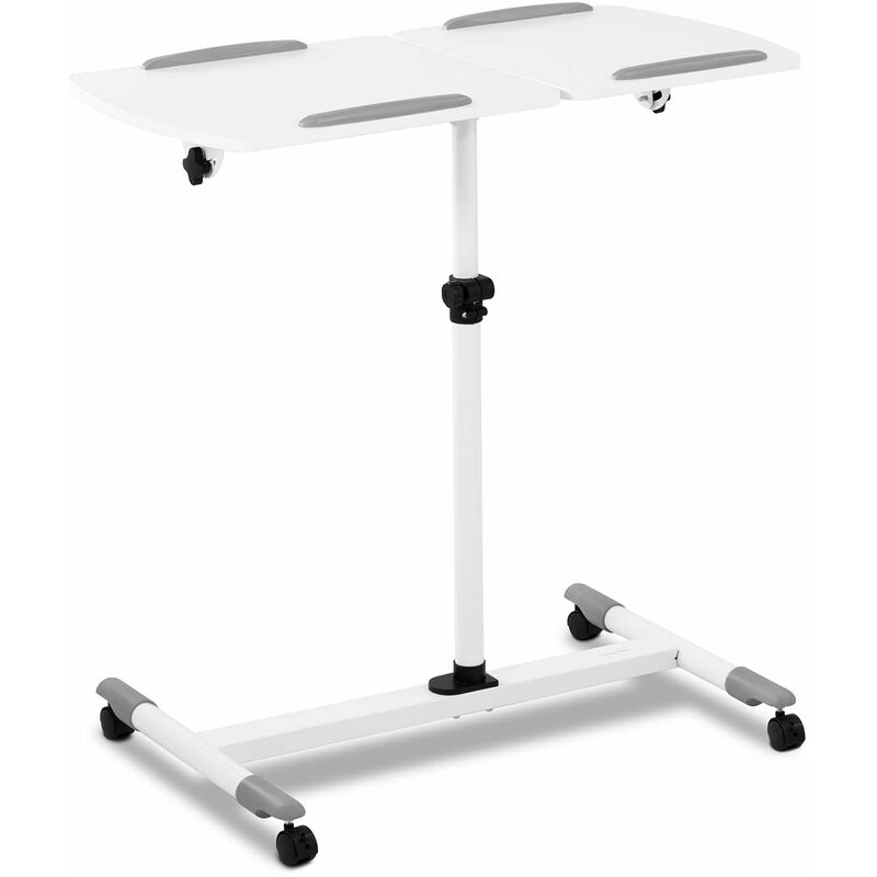 Helloshop26 - Table pour ordinateur portable bureau réglable en hauteur table roulante à roulettes 43 x 91 cm hauteur : 70 - 110 cm