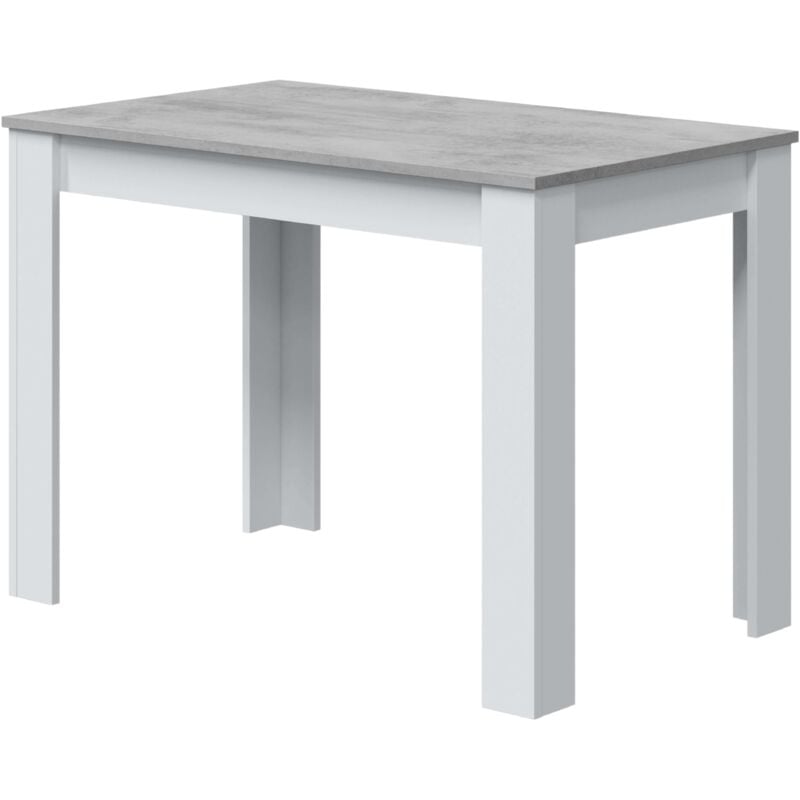 Table d'appoint Cloe pour la cuisine ou le salon en artik blanc et ciment design moderne 78x109x67 cm