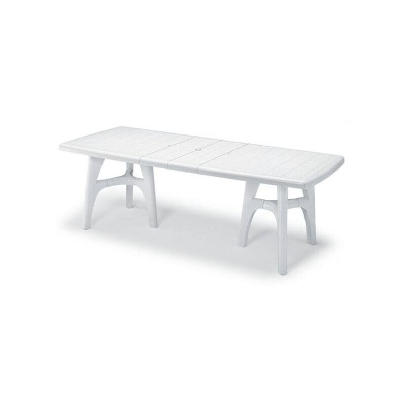 Table de jardin extensible en résine President tris 170 195 220x95 blanc