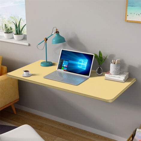 Table rabattable 30x60cm, Table murale Panneau de densité pour cuisine et salle à manger, Bureau flottant simple pour ordinateur portable, Economiseur d'espace, couleur noyer
