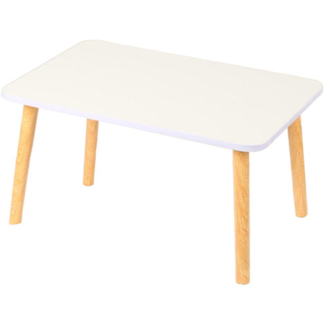 Table Rectangle Multifonction en MDF et Bois de Hêtre  Bureau Compact 60X40cm pour Chevet/Fenêtre/Lit  Surface Anti-Rayures & haut 32cm