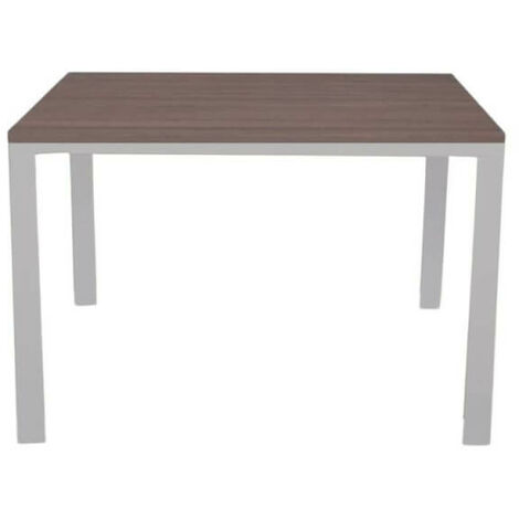 Table rectangulaire 120x80 avec structure blanche et plateau en mélèze gris Monster
