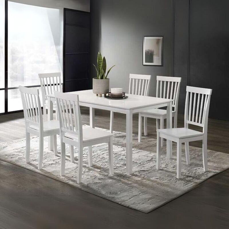 Toscohome - Table rectangulaire blanche 140x80x74H cm - Dori