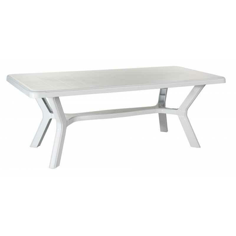 Table rectangulaire blanche Corfù 200x95x73H cm