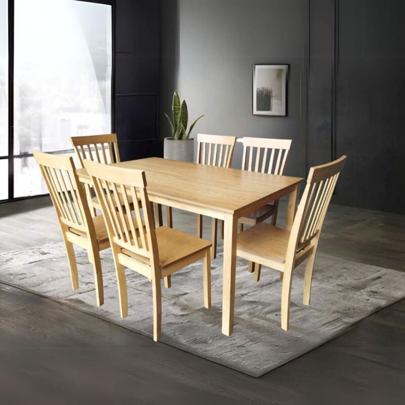 Toscohome - Table rectangulaire en bois 140x80 cm couleur chêne - Dori