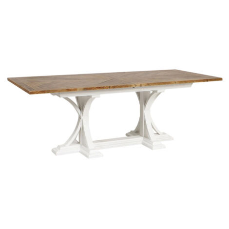Table rectangulaire extensible 1 allonge - Bois - Blanc - Interior's