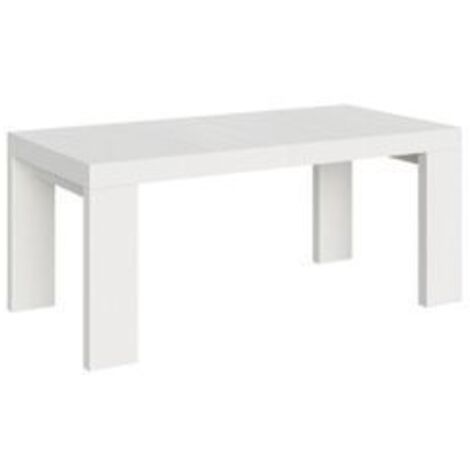 Table rectangulaire extensible 180 à 284cm blanche Ribo-Support 4 pieds