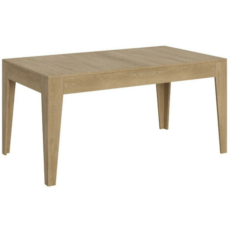 Table rectangulaire extensible 4 à 10 personnes 160/220 cm chêne naturel Kina