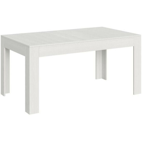 Table rectangulaire extensible 4 à 10 personnes 160 à 220 cm cendre blanche Tipi