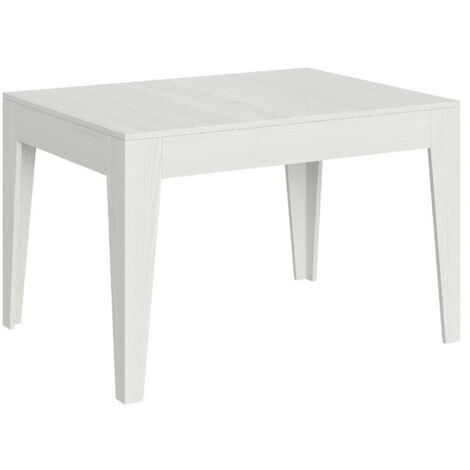 Table rectangulaire extensible 4 à 6 personnes 120/180 cm bois frêne blanc Kina