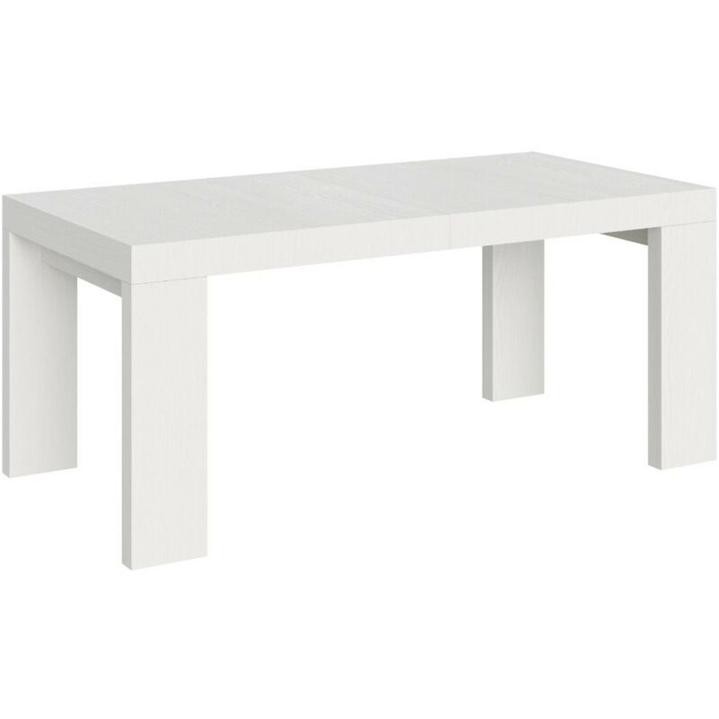 Table rectangulaire extensible 6 à 12 personnes L 160 à 264 cm frêne blanc Ribo