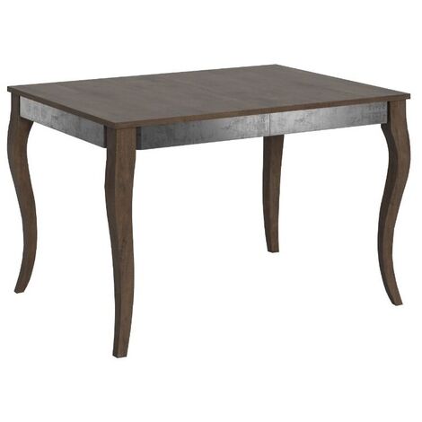 Table rectangulaire extensible 6 à 10 personnes L 120 à 224 cm bois foncé et métal gris Odeza