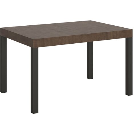 Table rectangulaire extensible bois noyer 6 à 18 places L 130 à 390cm Karry-Pied et support sur roulettes