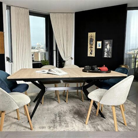 Table rectangulaire extensible en chêne blanc 180 cm PALERME