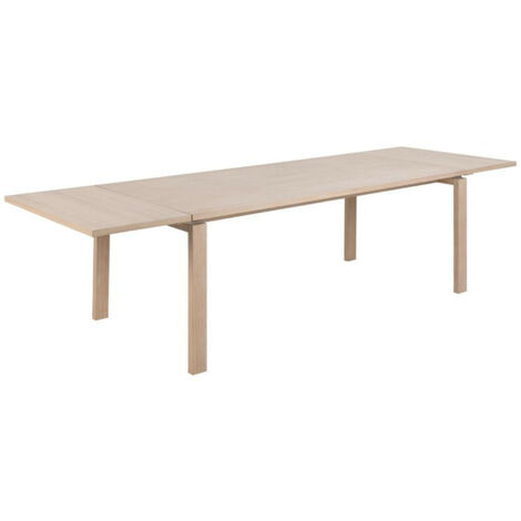 Table rectangulaire extensible en chêne blanchi L200/300 - LIAC