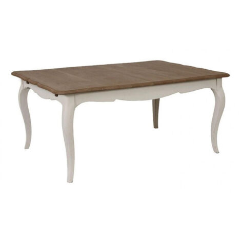 Table rectangulaire extensible pour 12 à 14 pers - Bois - Blanc - Interior's