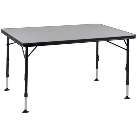 Table rectangulaire grise en aluminium CRESPO Hauteur produit ouvert (cm) - 63/74, Largeur (cm) - 85, Nombre de places - 6