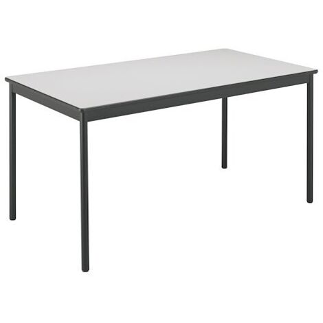 Table rectangulaire L 140 x P 70 cm, piétement noir - Confort - plateau gris - Maxiburo