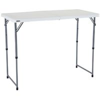 TABLE RECTANGULAIRE PLIANTE EN 2 - LIFETIME 122 x 61 cm / Hauteur ajustable / 4 personnes