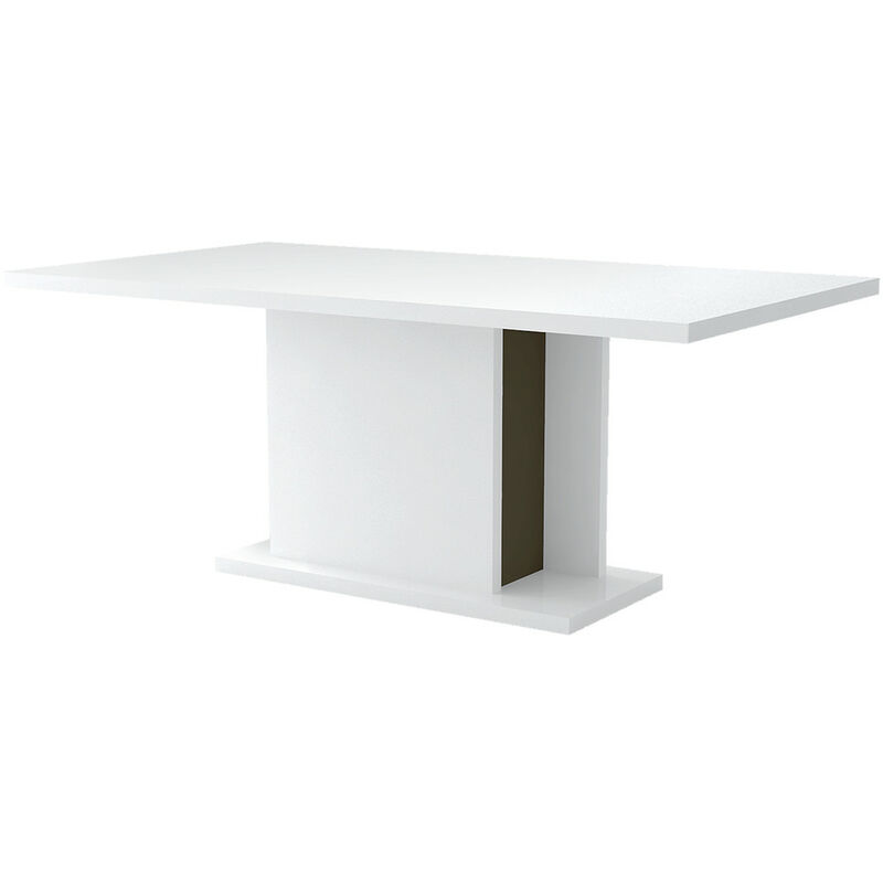 Les Tendances - Table rectangulaire à rallonge bois laqué blanc et noir Koyd 180/225 cm