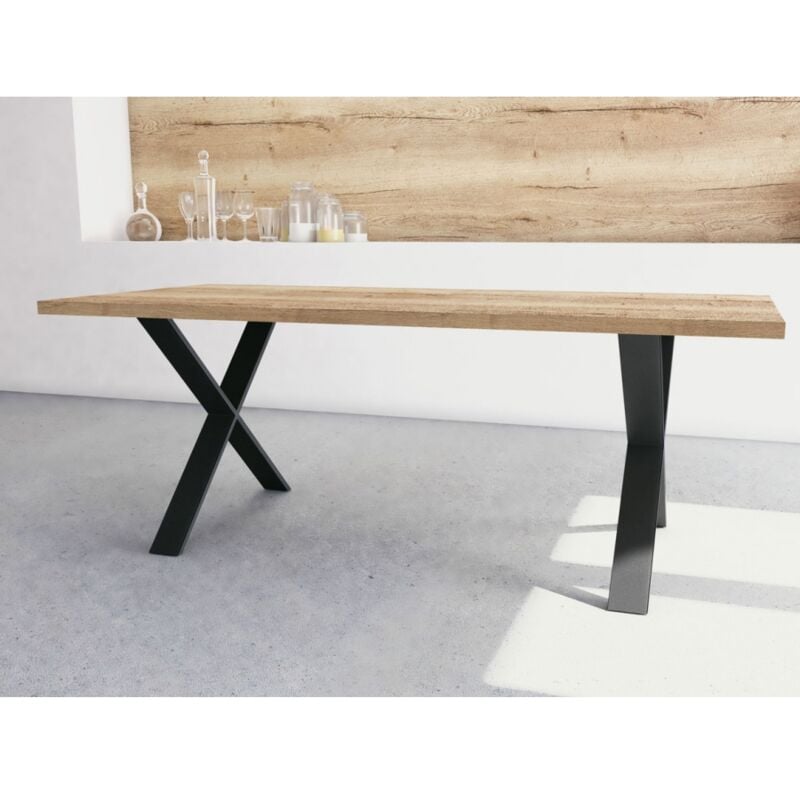 Befara - table rectangulaire style industriel claxon - Halifax / Noir