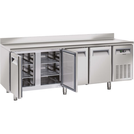 Table réfrigérée avec dosseret 4 portes - Casselin