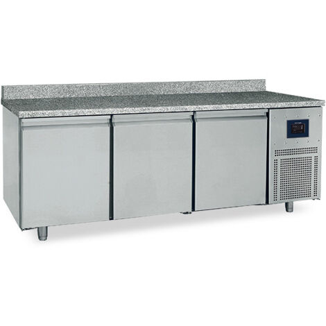 Table Réfrigérée Pâtisserie 3 Portes 600X400 mm, Plan En Granite, -2°/+8°C - Wifi - Virtus - BNZ0005/FN