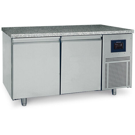 Table Réfrigérée Pâtisserie Avec 2 Portes 600X400 mm, Plan En Granite -2°/+8°C - Wifi - Virtus - BNZ0002/FN
