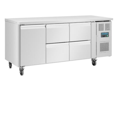 Table Réfrigérée Positive 1 Porte 4 Tiroirs Série U 358L - Polar