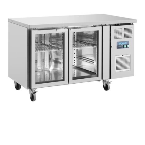 Table Réfrigérée Positive 2 Portes Vitrées 205L Série U - Polar