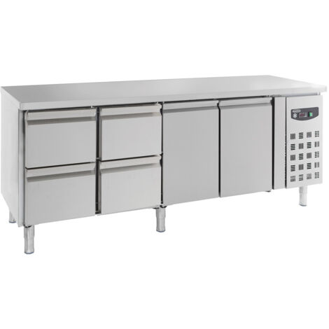 Table Réfrigérée Professionnelle 4 Tiroirs et 2 Portes - 553 L - Combisteel